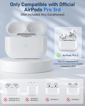 Jinstyles AirPods Pro 3 case top view reveals slim pocket-friendly profile.
