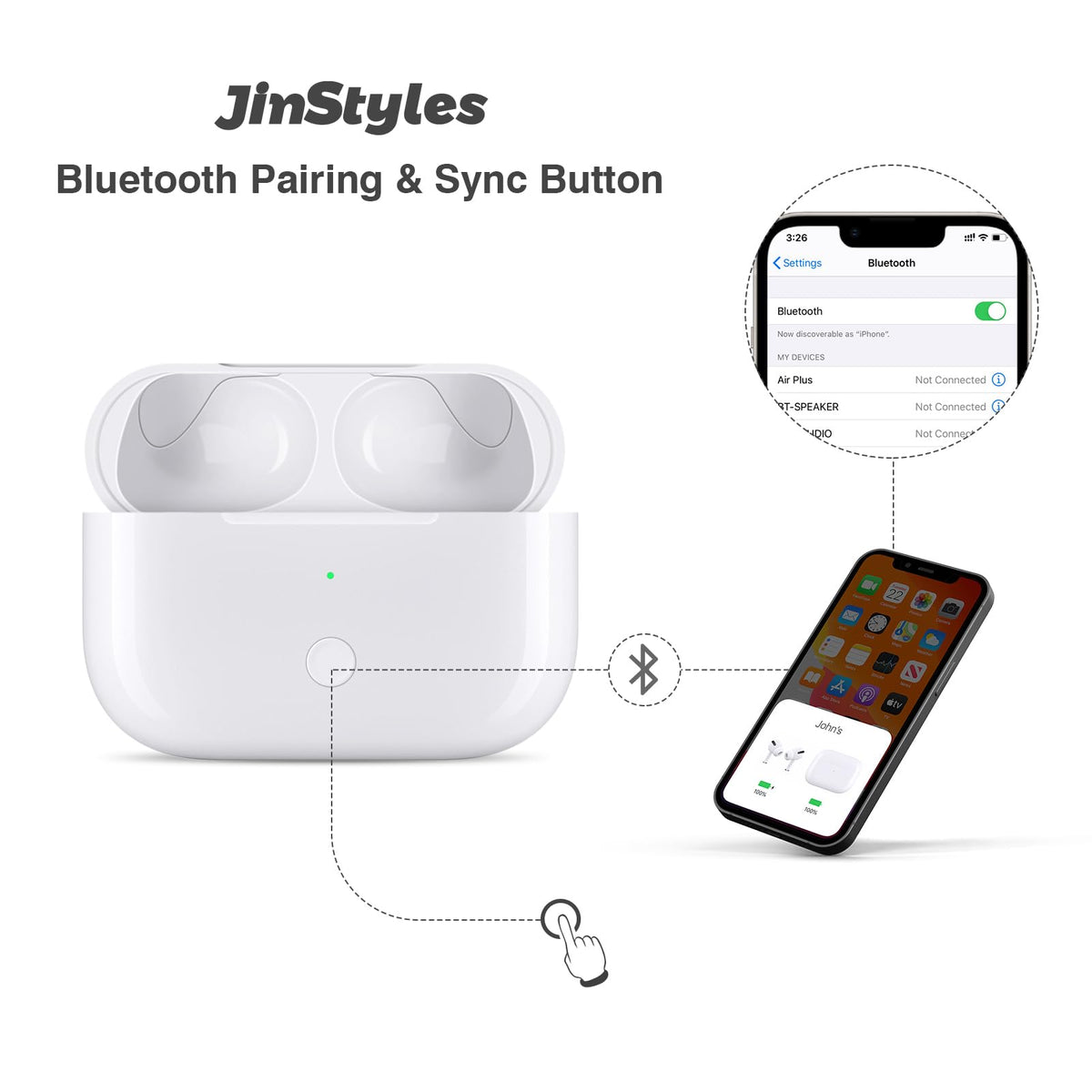 Jinstyles AirPods Pro case Lightning port for wired charging