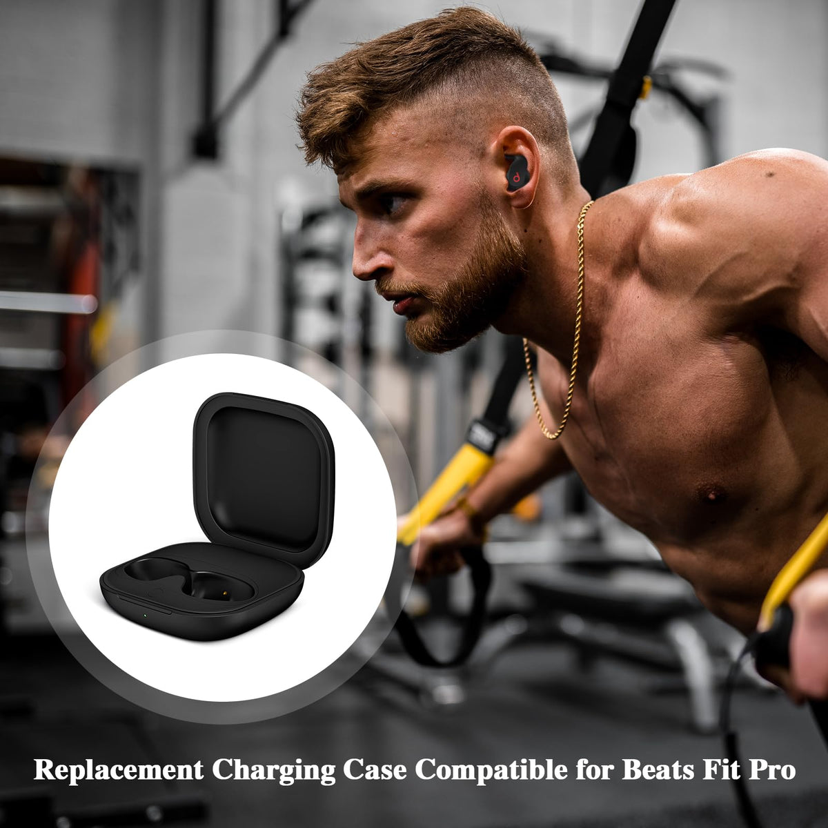 Jinstyles Beats Fit Pro case desk-ready compact design for portability.