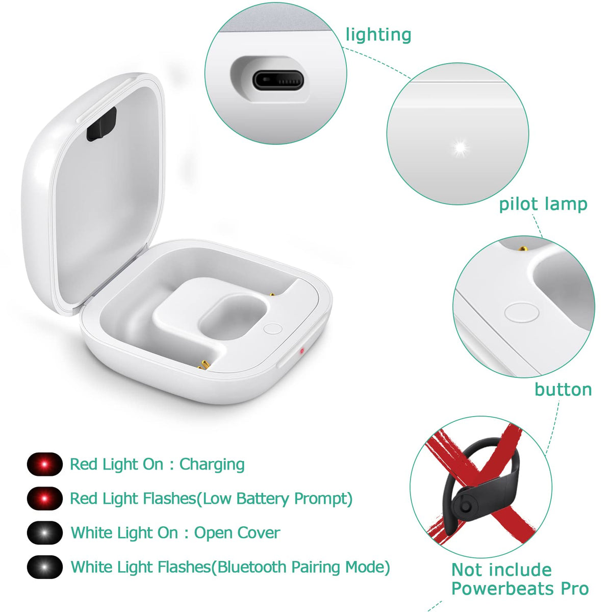 Jinstyles close-up pairing button illustrating easy Bluetooth setup benefit