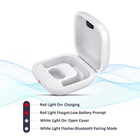 Jinstyles Powerbeats Pro earbuds seated in case charging for three full recharges