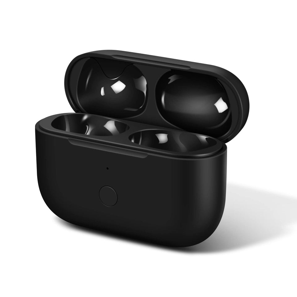 Jinstyles front view of black replacement case showing compact design and fast charging benefit