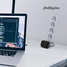 Jinstyles replacement case in a commuter scene showing on-the-go reliability benefit