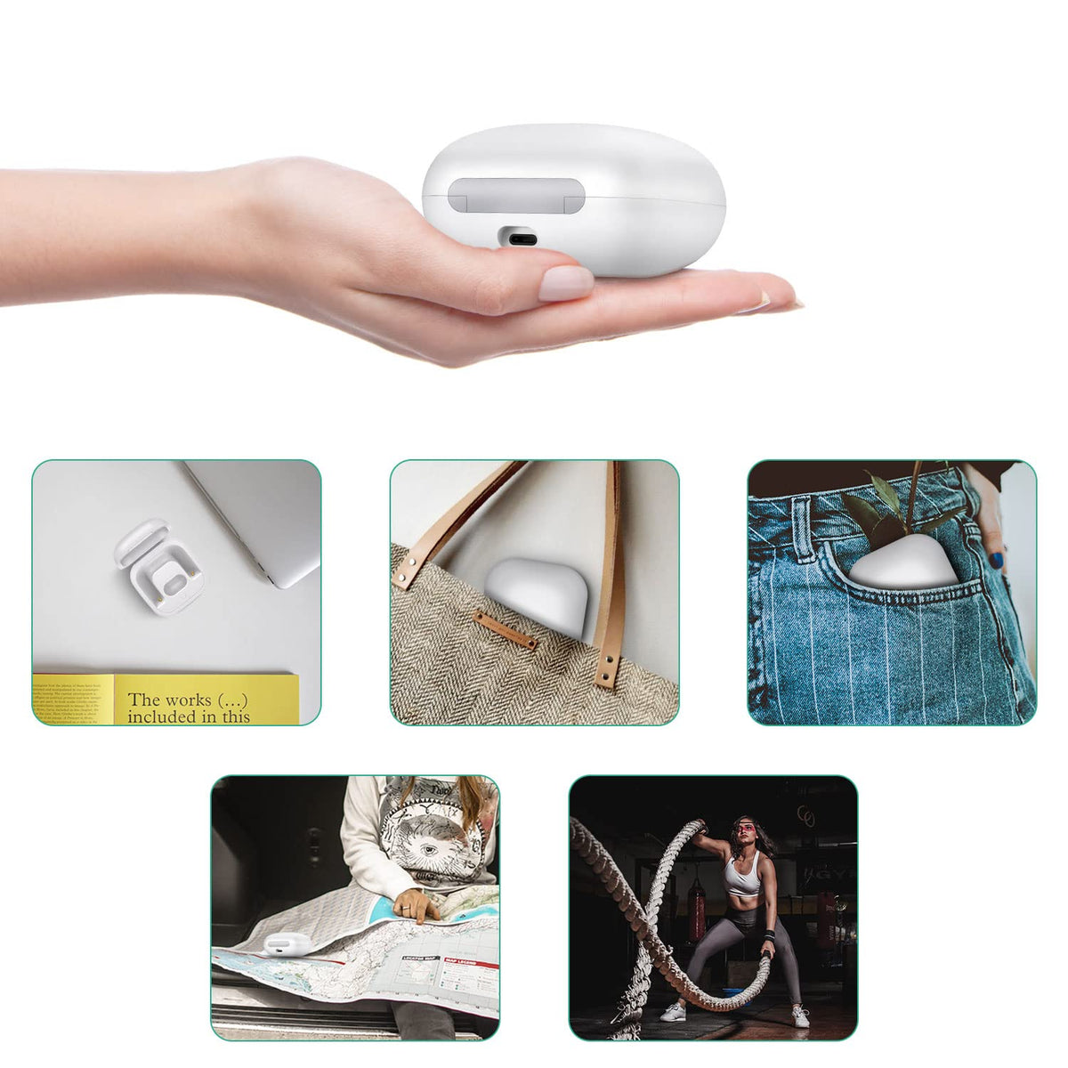 Jinstyles lifestyle image jogging with case showing travel-ready convenience