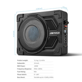 JinYeZi compact enclosure dimensions ideal for mounting in tight car spaces.