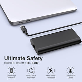 JIONR close-up label with power specs and certification marks for safety