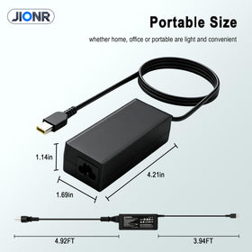 JIONR adapter next to laptop showing scale and portable convenience benefit