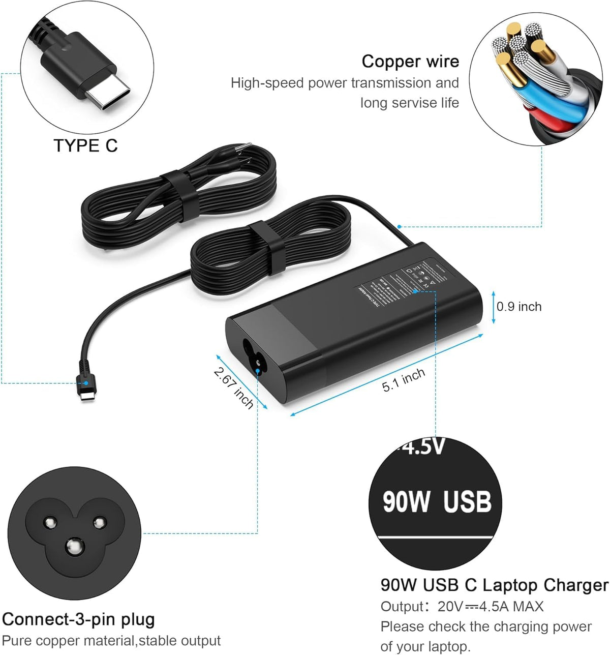 JIONR charger plugged into wall in home office for reliable high-watt charging