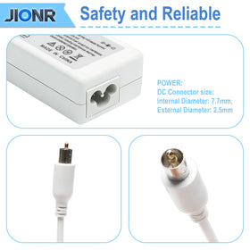 JIONR adapter plugged into PowerBook G4, stable power delivery while in use