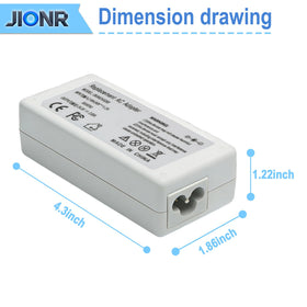 JIONR adapter beside ruler for size comparison, confirms portability and scale