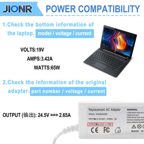 JIONR adapter with detachable AC cable laid out, easy packing and replacement