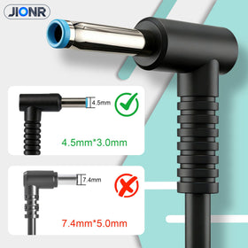 Close-up of the blue-tip connector from JIONR HP charger.