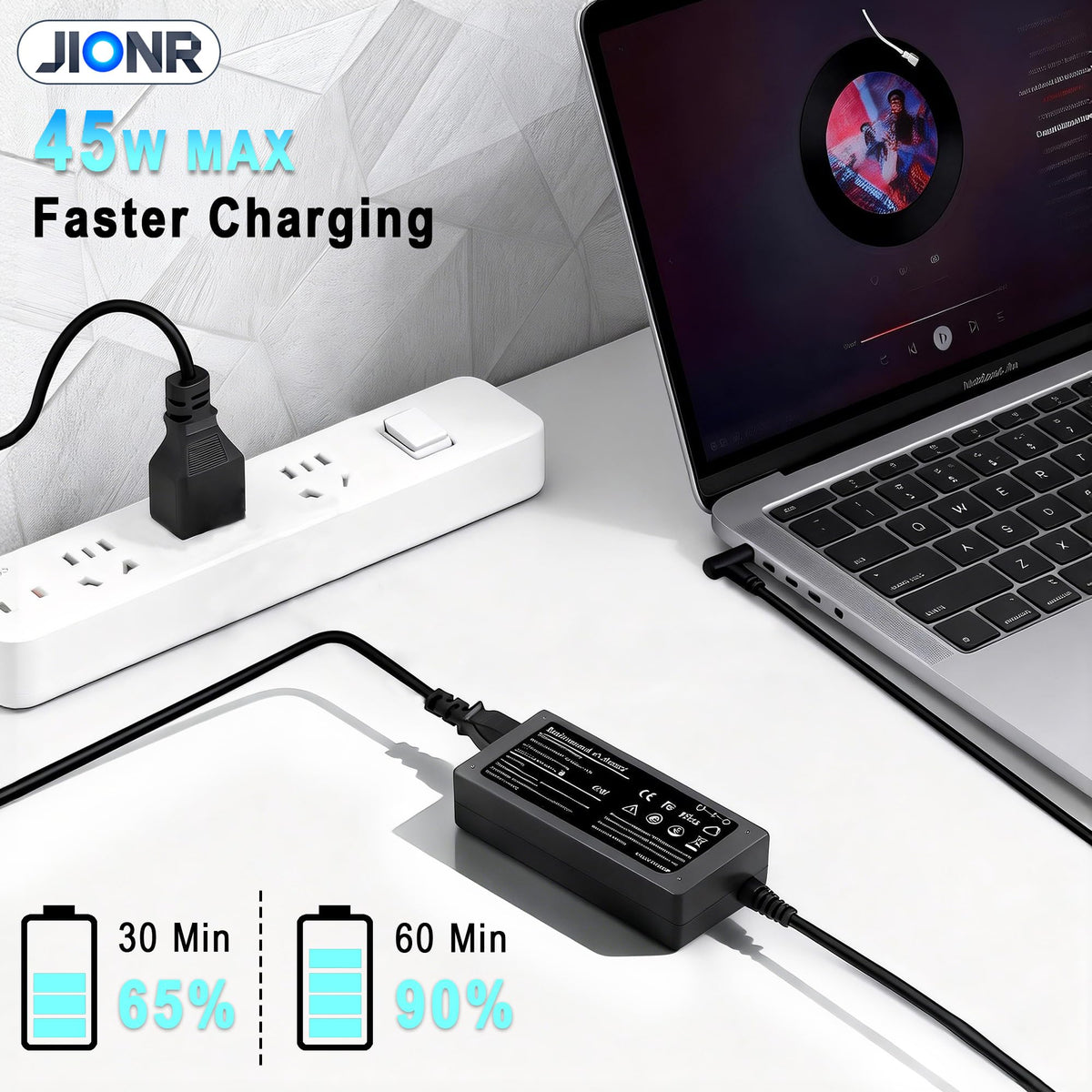 Compatibility chart for JIONR HP charger across HP laptops.