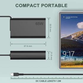 JIONR Slim65W USB-C charger port closeup with USB-C output for multiple devices.