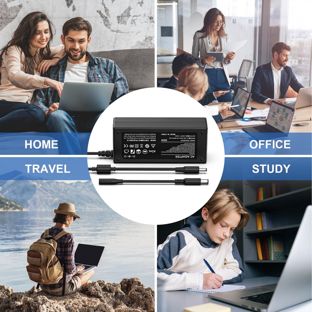 Jippofu product box with adapter, cord, converter cable and manual included for convenience