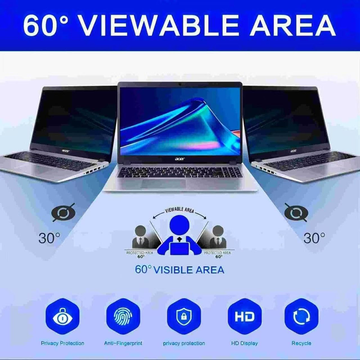 JiSiTeCai anti-glare close-up reduces reflections for comfortable work