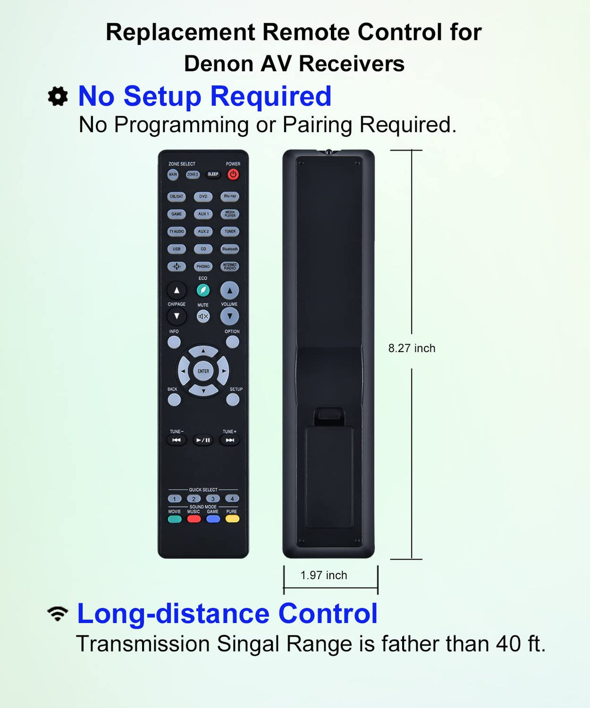 JISOWA remote back with open battery compartment for easy replacement