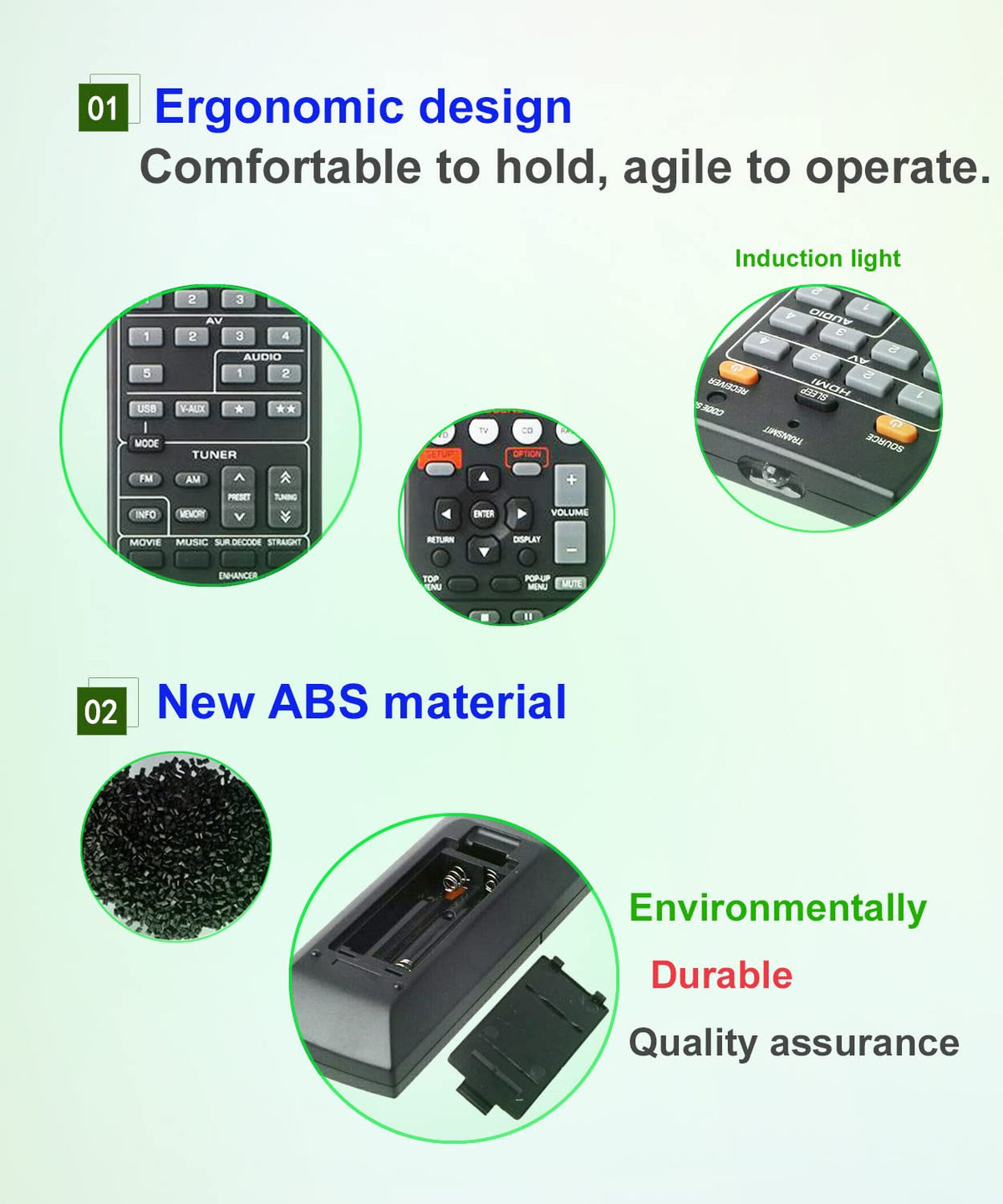 JISOWA close-up of remote buttons highlighting tactile keys for accurate control