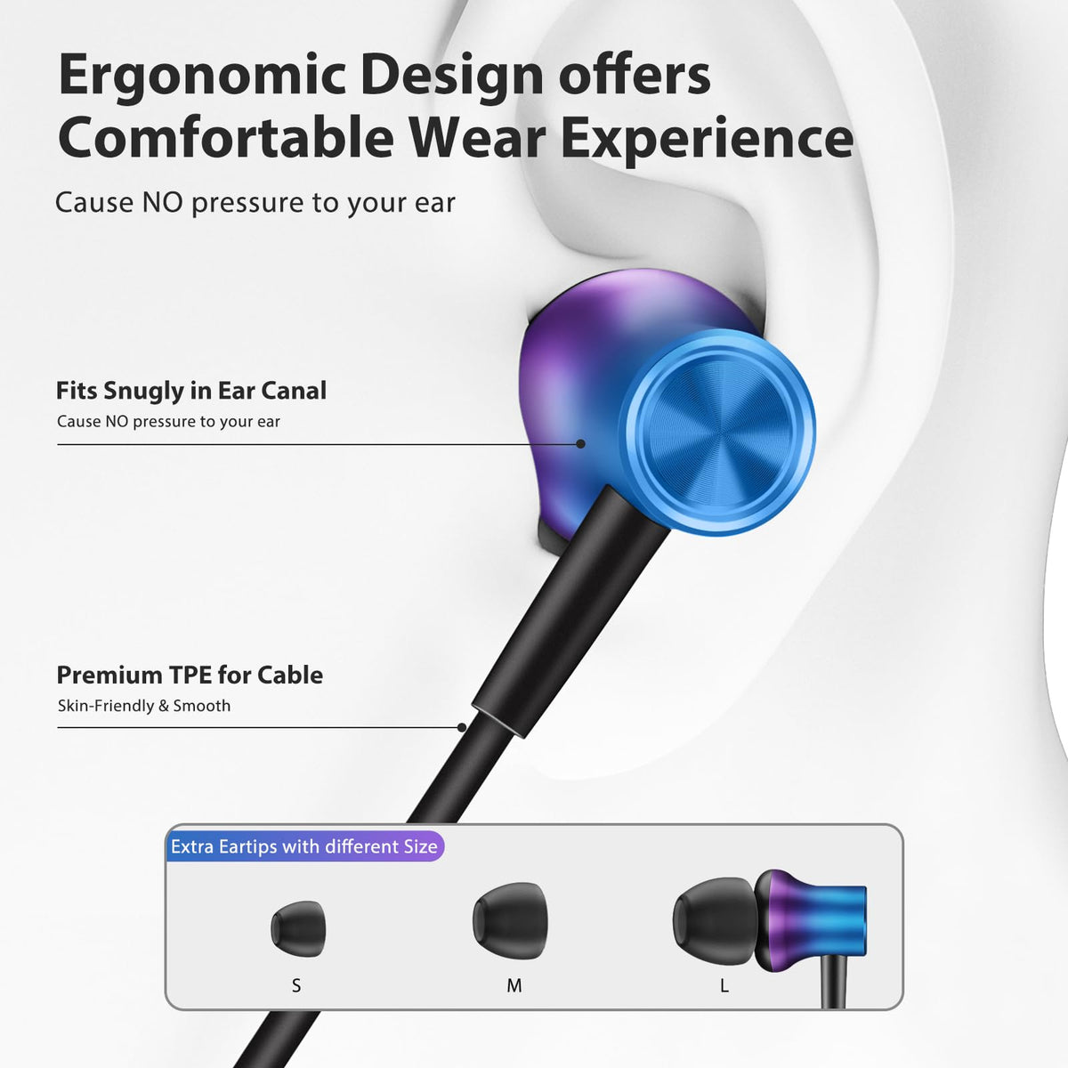 Jiunai inline remote and microphone visible for hands-free calls and volume control