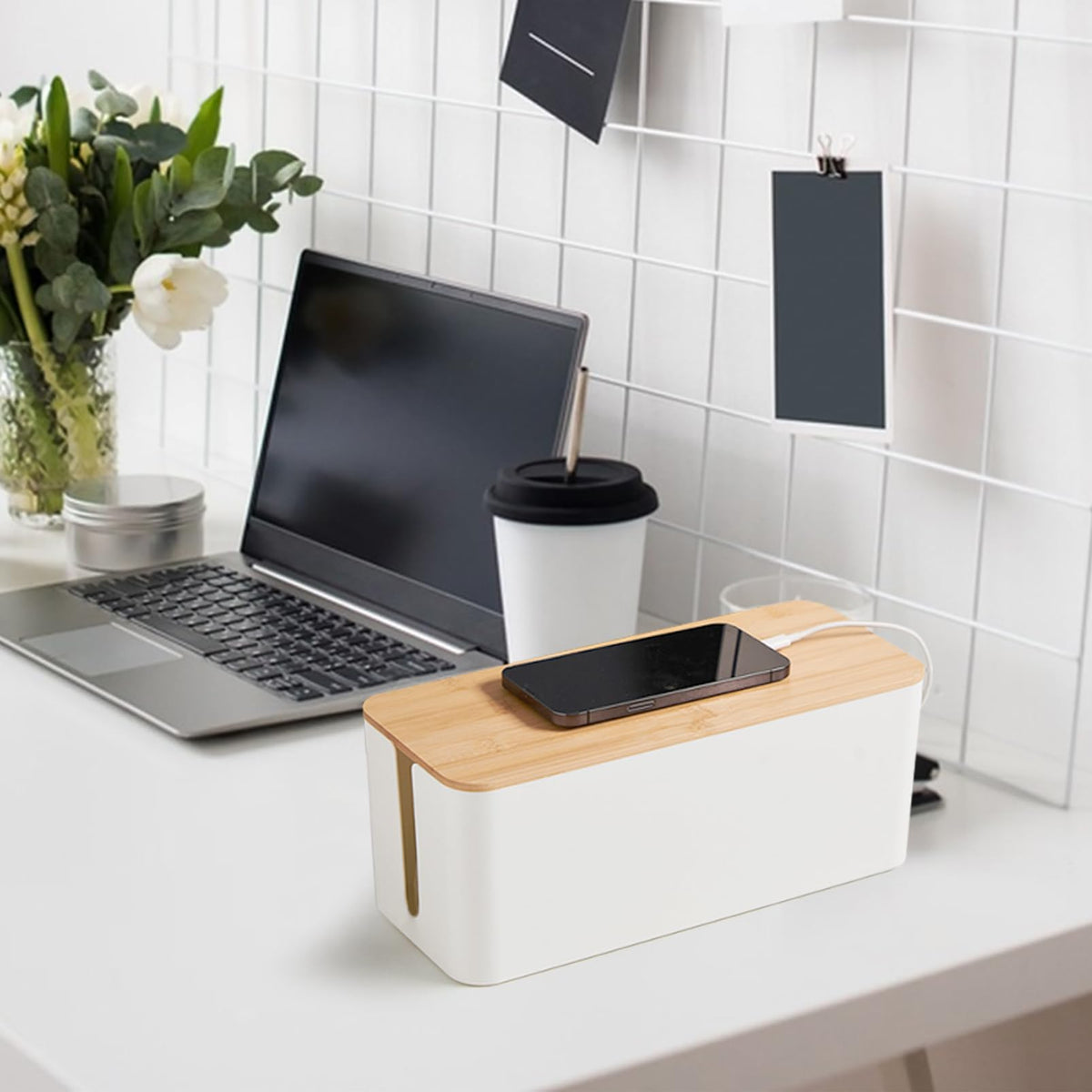 JJYHEHOT cable box compact storage helps keep chargers and plugs out of reach.