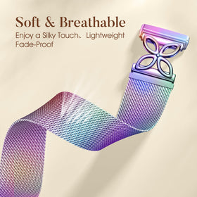 Breathable stainless steel mesh band by JKD for skin friendly comfort and sweat reduction