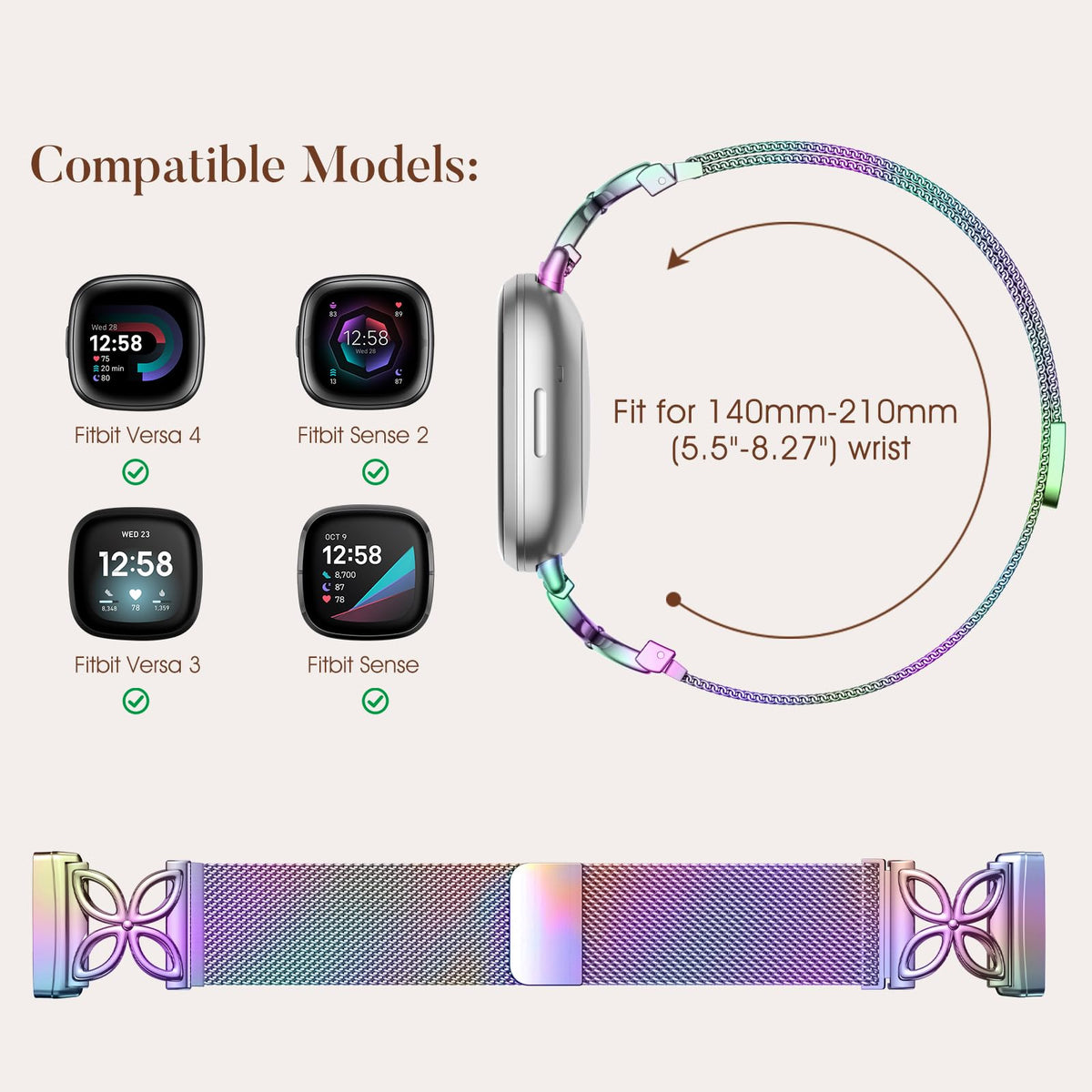 Colorful floral metal strap by JKD presented as a gift ready accessory