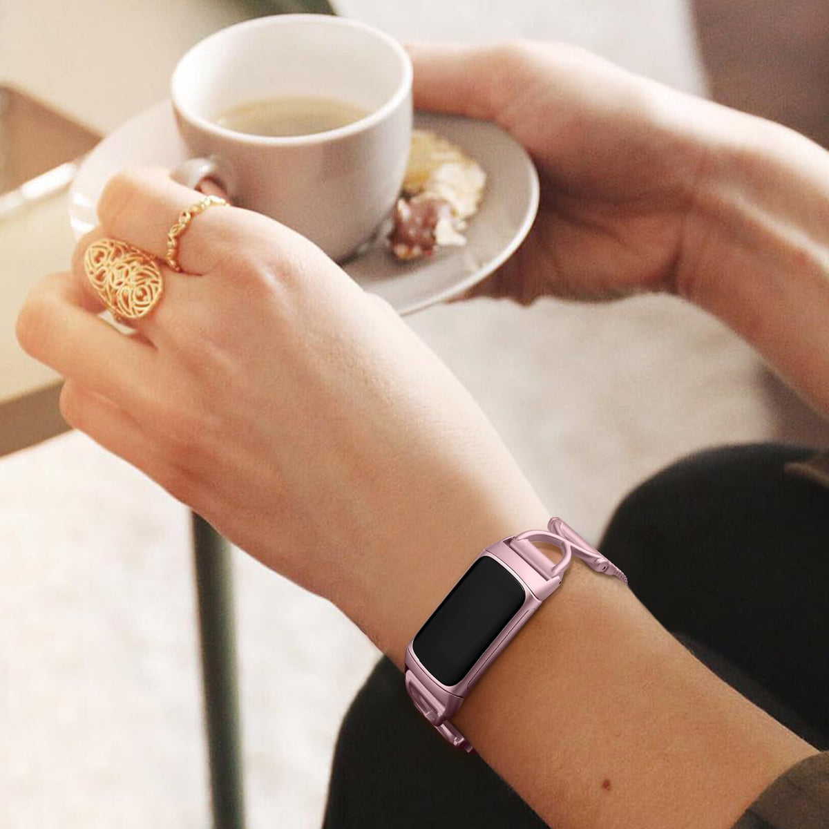 JKD lifestyle shot of Royalgold band pairing with casual outfits