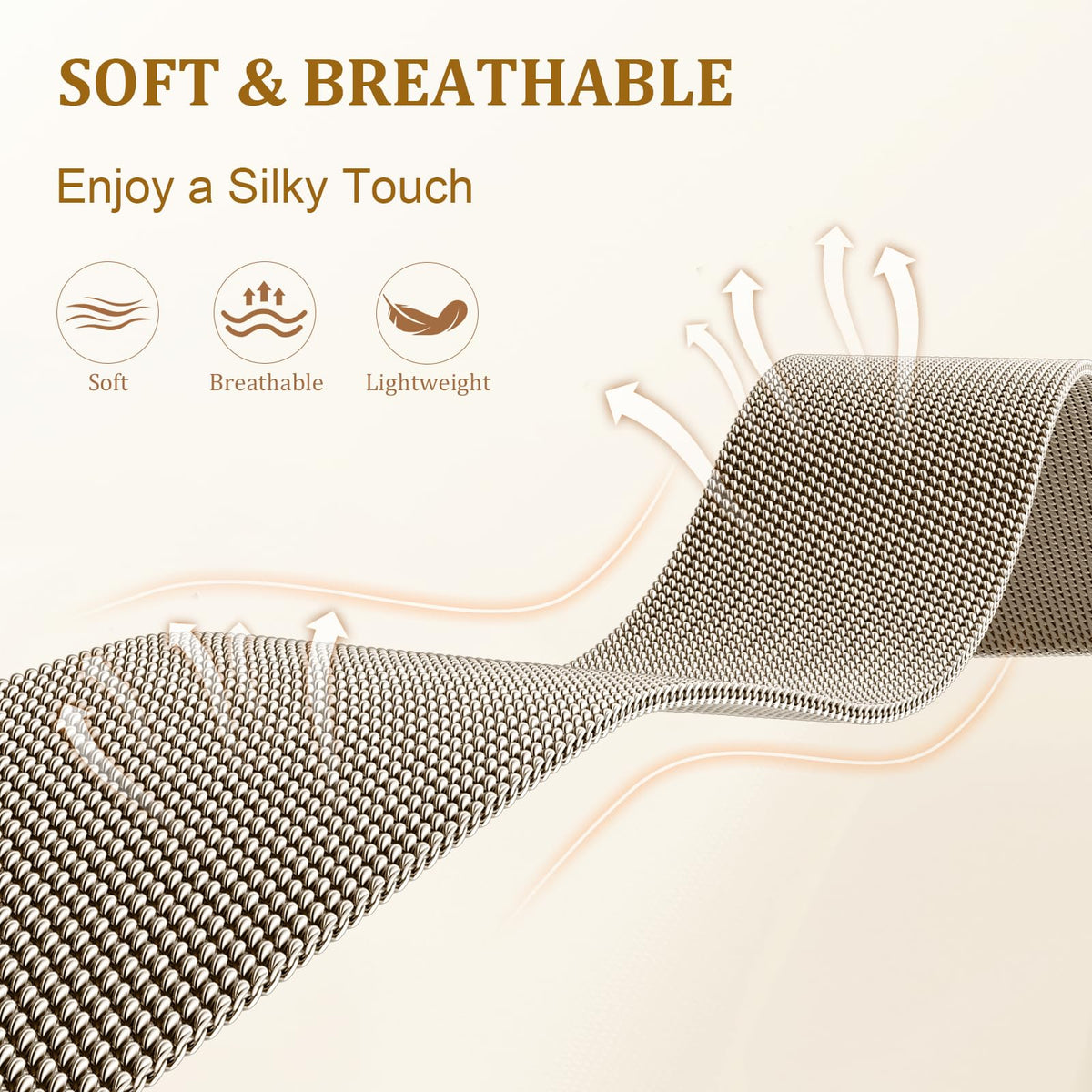 JKD durable, lightweight mesh strap for comfortable daily use