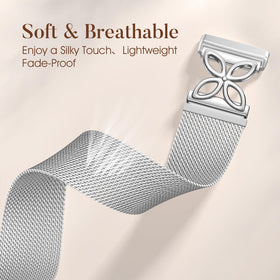 JKD floral-shape metal band on Versa 3; versatile smartwatch strap
