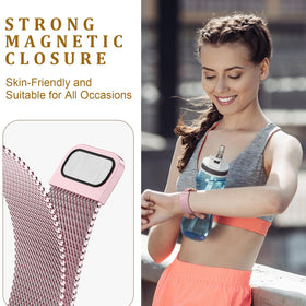 JKD rose-pink adjustable band with one-step clasp for quick, secure sizing.