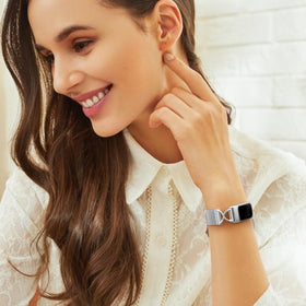 JKD durable metal mesh for Fitbit Charge blends with casual outfits.