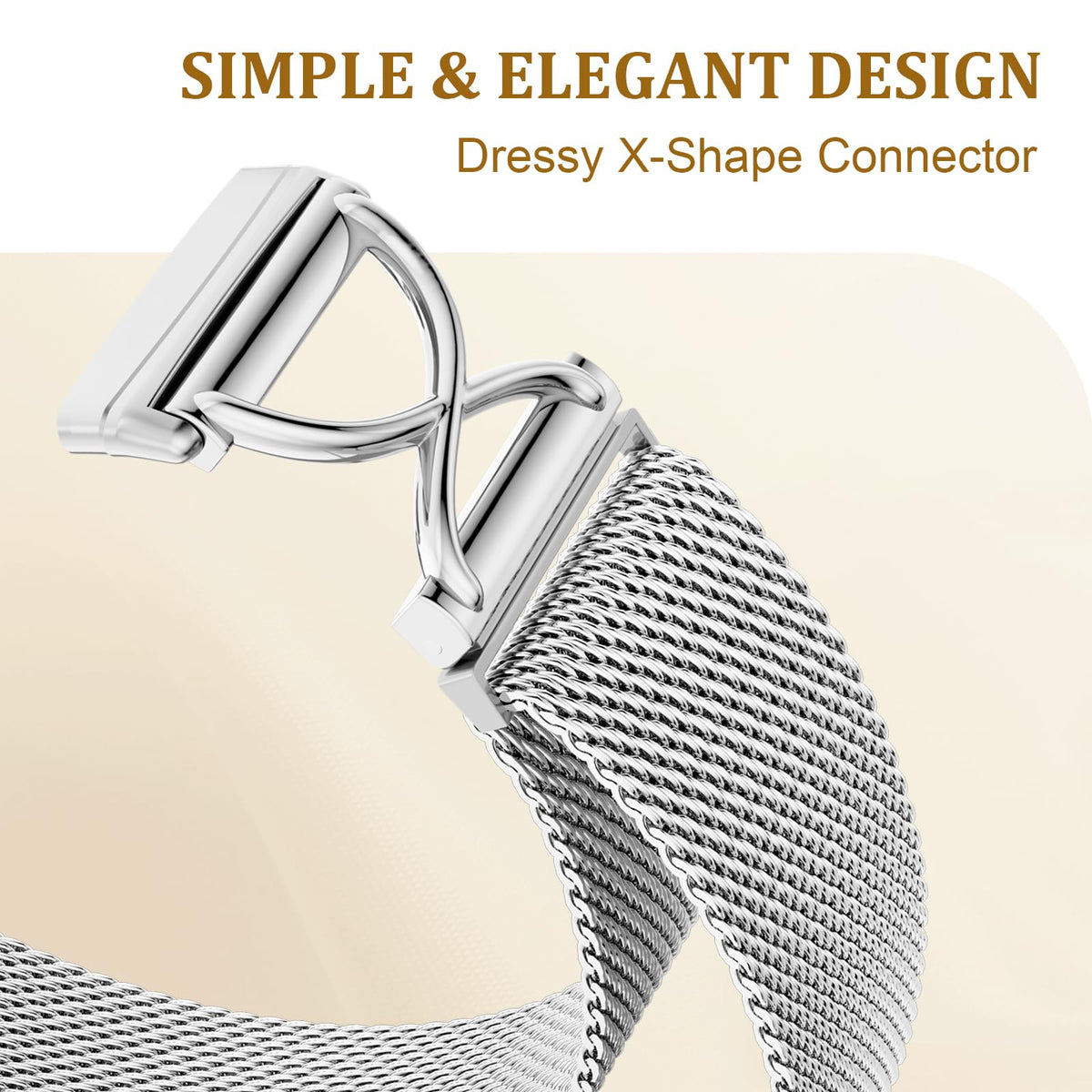 JKD stainless steel weave band for Versa 3/Sense, durable and skin-friendly.