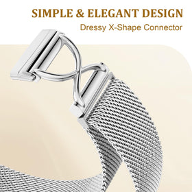 JKD stainless steel weave band for Versa 3/Sense, durable and skin-friendly.