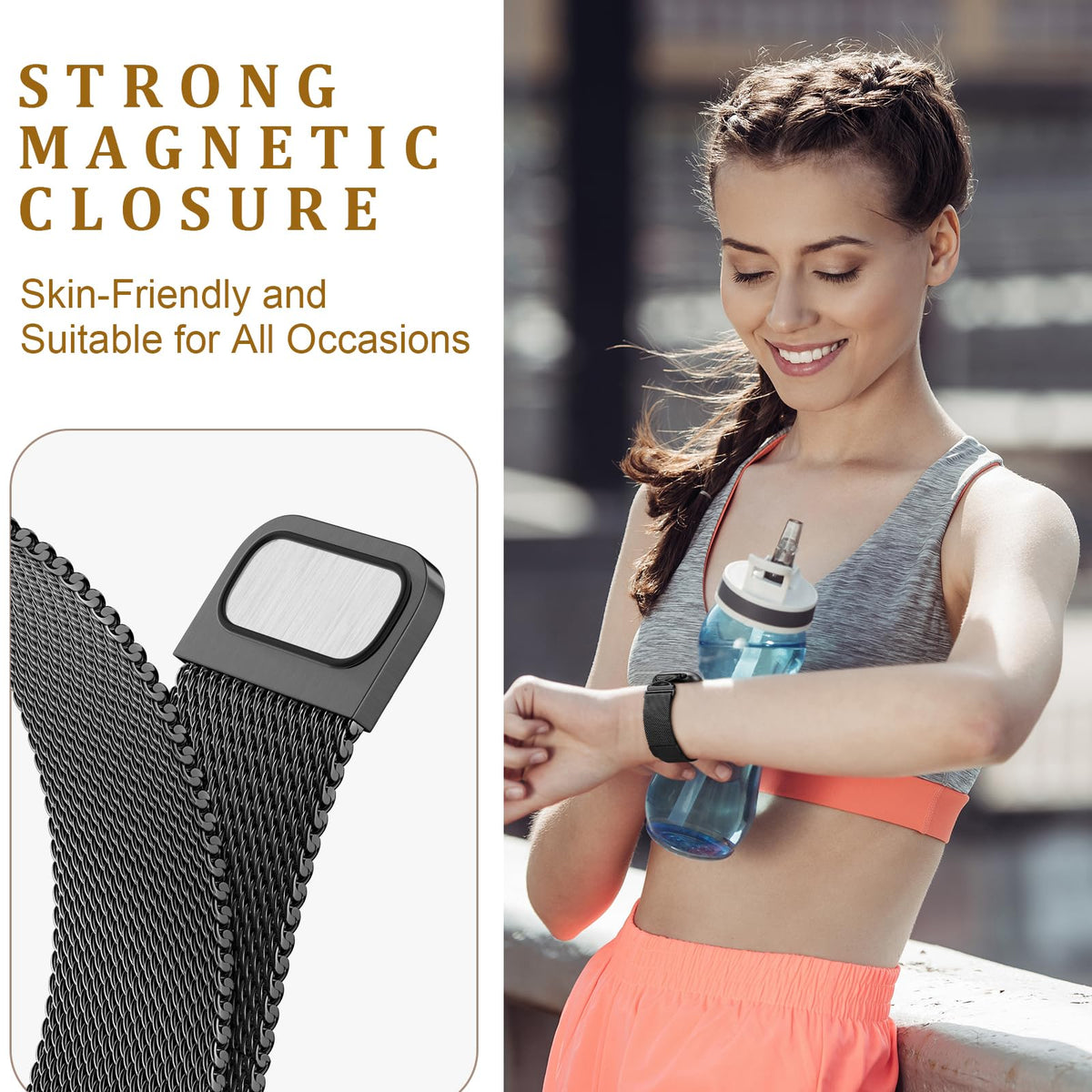 JKD Sense 2 clasp closeup, secure one-step locking for stable wear