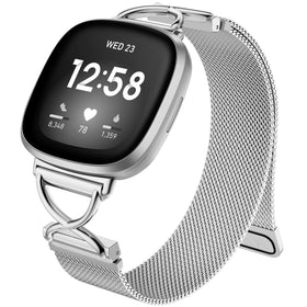 JKD X-shape metal band for Fitbit Versa 4 Sense 2, sturdy and stylish.