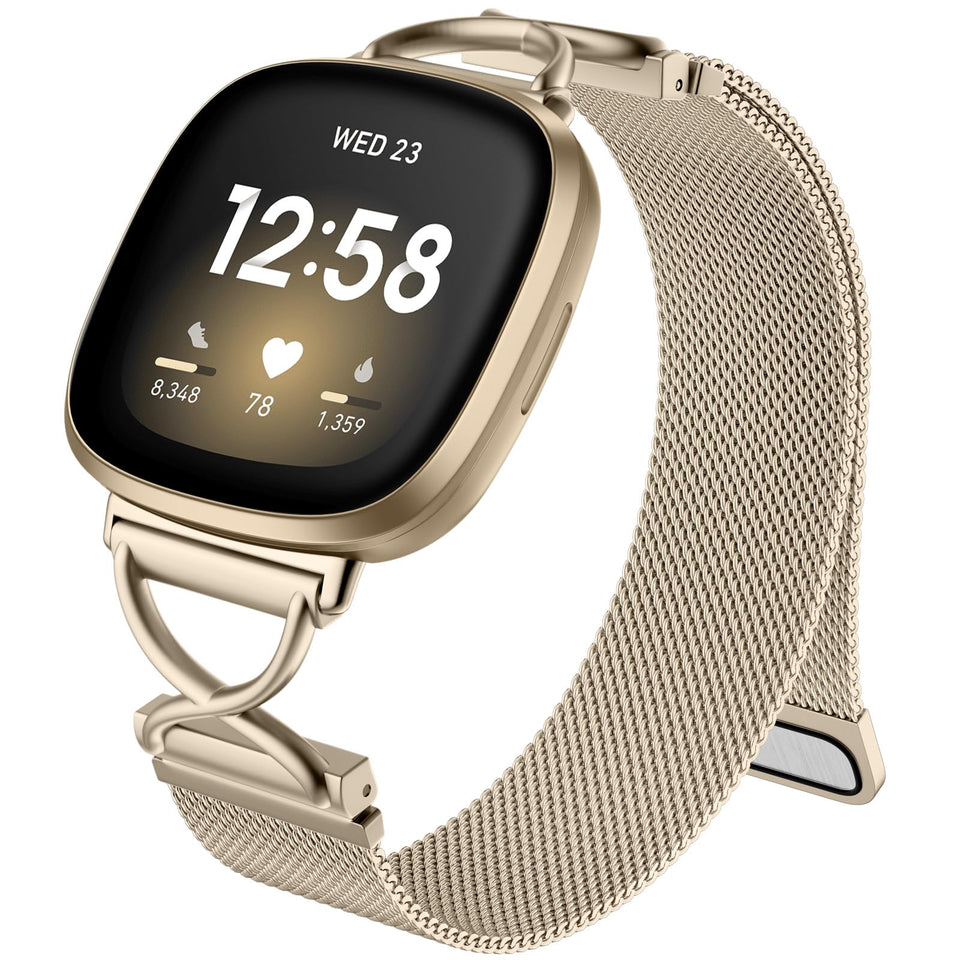 JKD X-Shape metal band champagne gold close-up highlighting premium mesh design