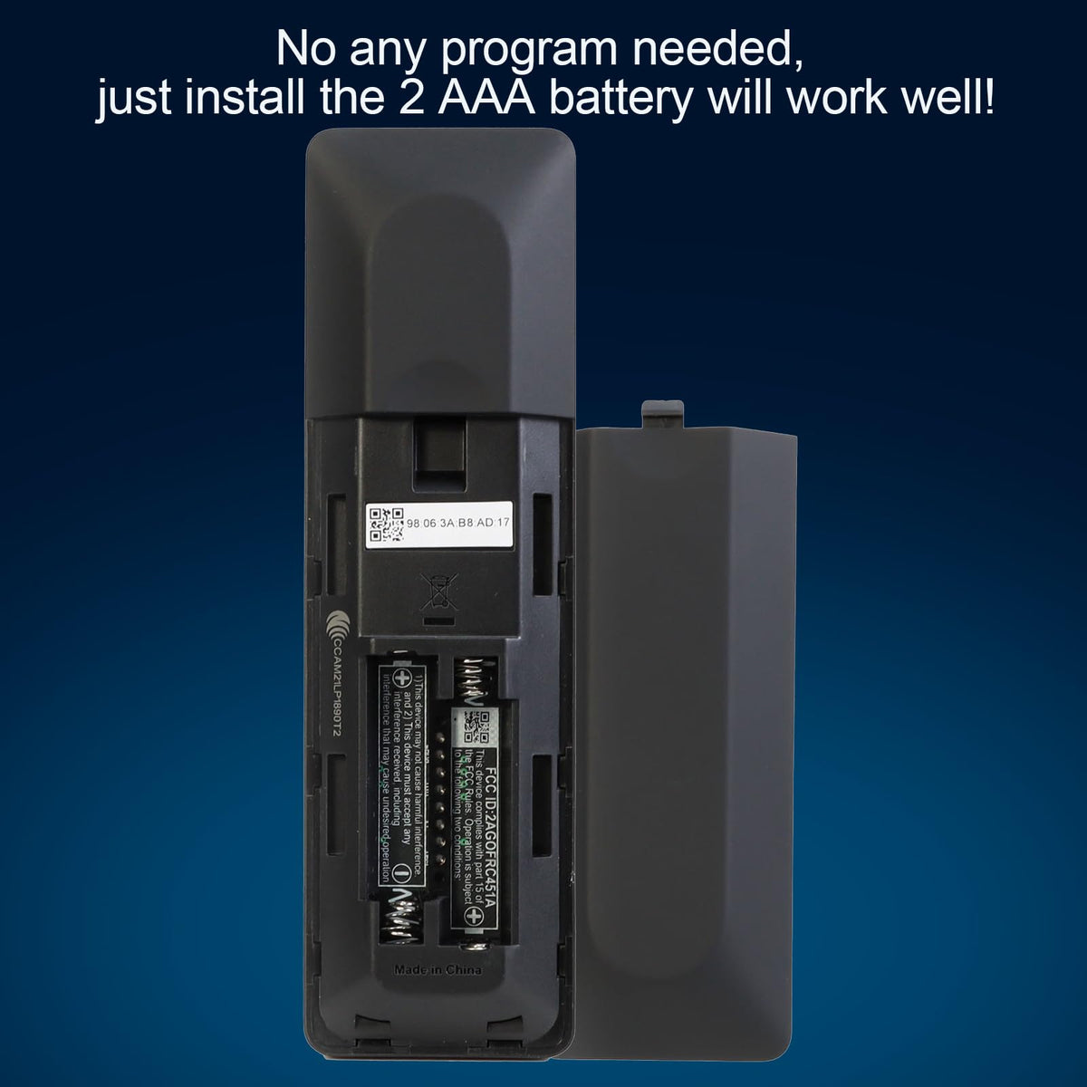 JKZTJOF remote packaging includes batteries for ready setup