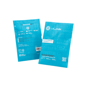 JLab Cloud Foam ear tip pack displaying four pairs for versatile use