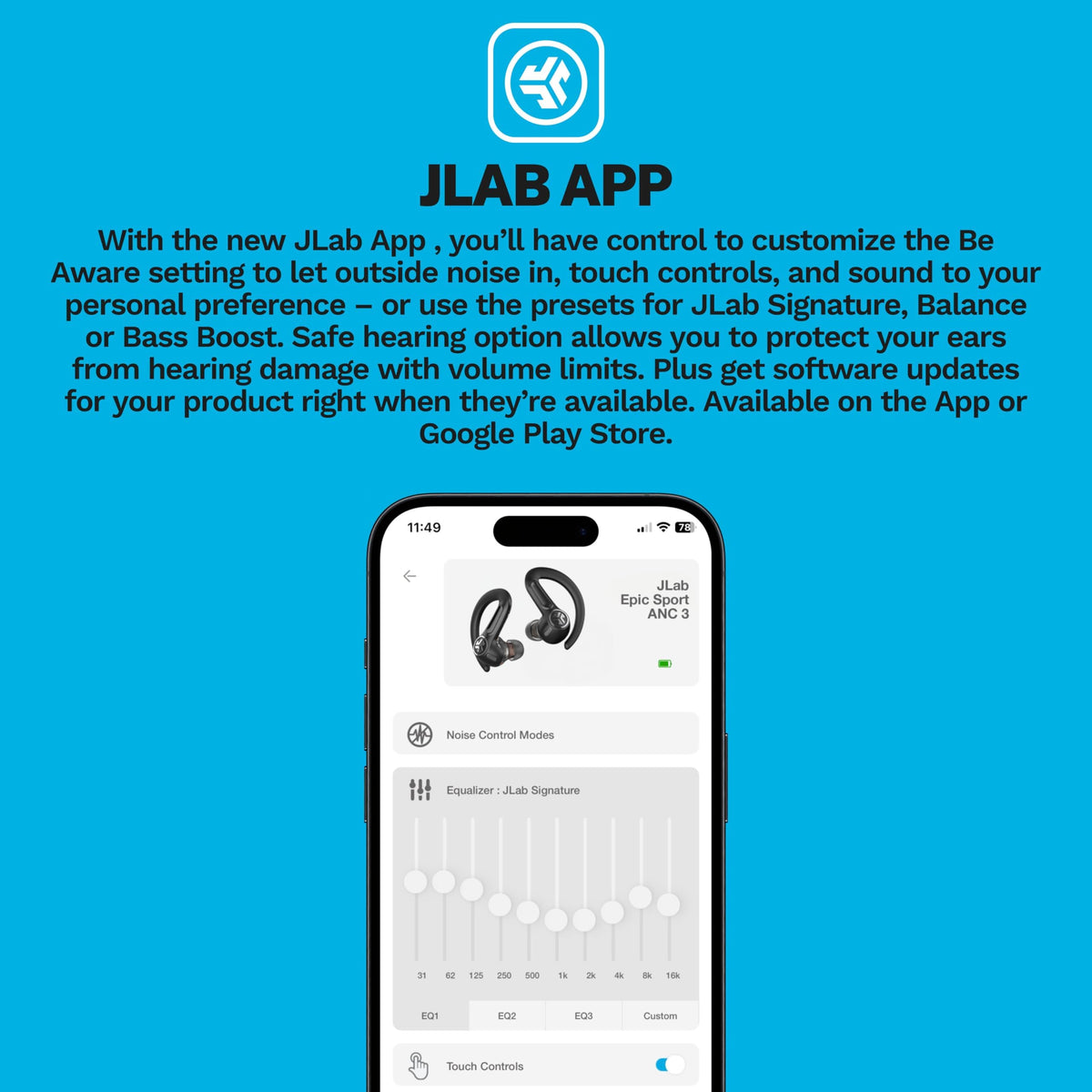 Bluetooth multipoint setup on JLab Epic Air Sport ANC3 connects two devices smoothly.