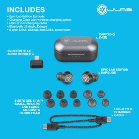JLab Epic Lab Edition multipoint setup showing seamless device switching.