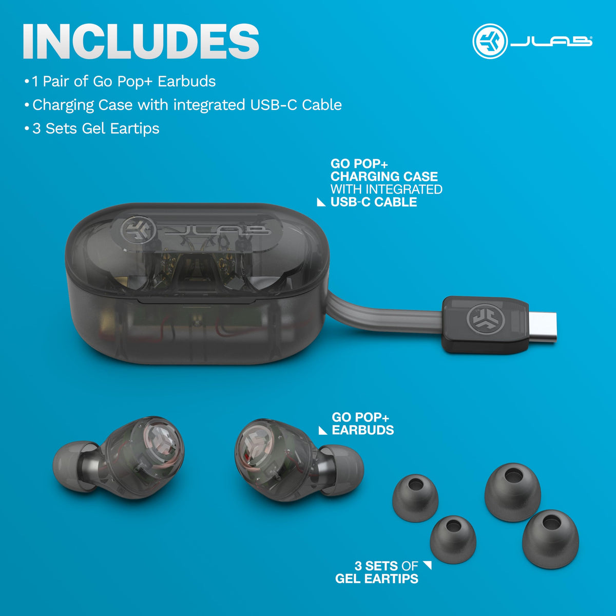 JLab Go Air Pop+ app EQ3 screen illustrating customizable sound profiles