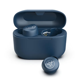 jlab front packaging navy showing product and key features for quick insight