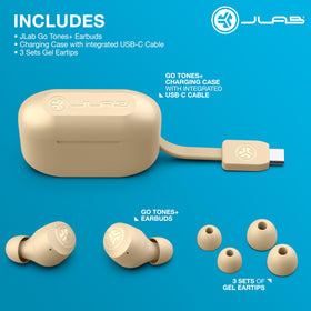 JLab earbuds worn by runner showing sweat resistance and active use