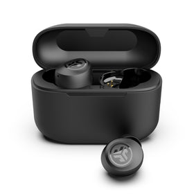 JLab Go Air Pop+ being used while running, JLab secure fit for workouts
