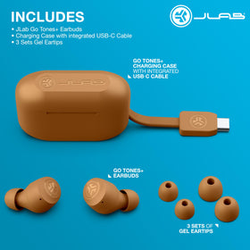 JLab product label and warranty card showing brand assurance and 2-year warranty