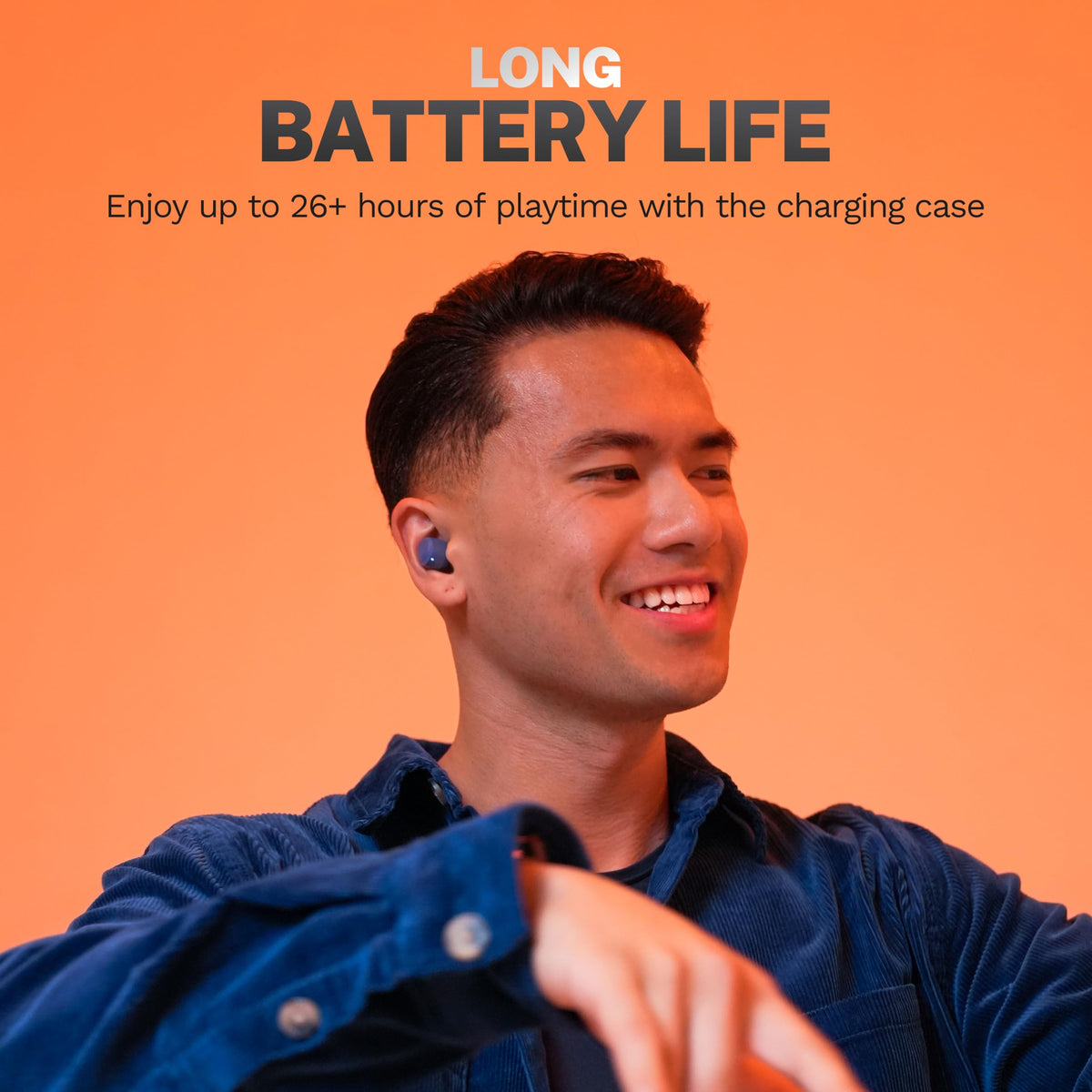 jlab earbuds worn during commute showing secure fit and hands‑free convenience