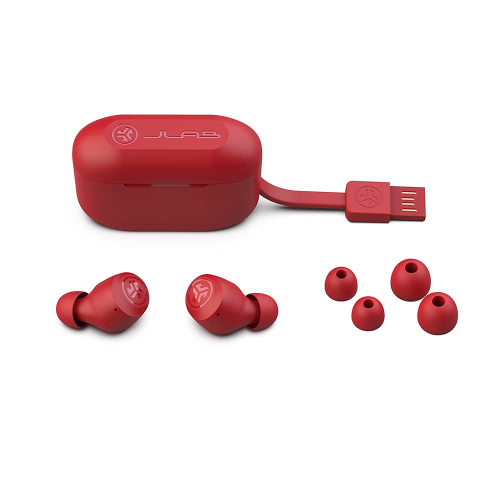 JLab Go Air Pop Rose touch controls for quick playback commands.