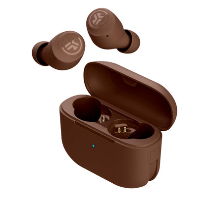 JLab Go Air Pop+ Tones front packaging showing product and benefits