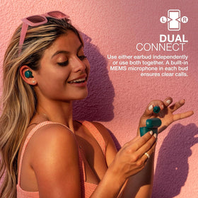 JLab Go Air Pop+ USB‑C charge port on case, showing fast standardized charging
