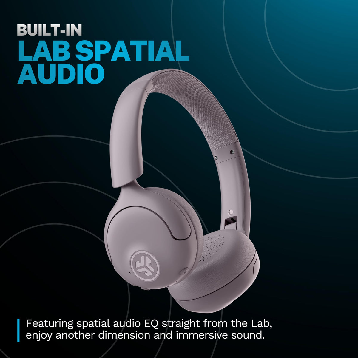 JLab Go Lux ANC close-up of cloud foam earcup showing long-wear comfort
